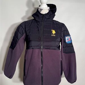 USPA U.S Polo Association Youth Full Zip Fleece Jacket Size L (14/16)